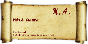 Máté Amand névjegykártya